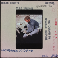 Photographic slide of Christopher Dove at Tule Springs, Nevada, October 1962