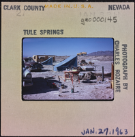 Photographic slide of camp site at Tule Springs, Nevada, January 27, 1963
