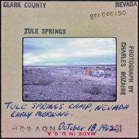 Photographic slide of camp site at Tule Springs, Nevada, October 18, 1962