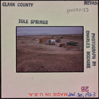 Photographic slide of camp site at Tule Springs, Nevada, January 30, 1963