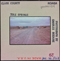 Photographic slide of camp site at Tule Springs, Nevada, January 30, 1963