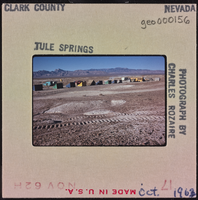 Photographic slide of tents at Tule Springs, Nevada, October 1962