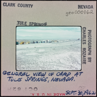 Photographic slide of camp site at Tule Springs, Nevada, September 30, 1962