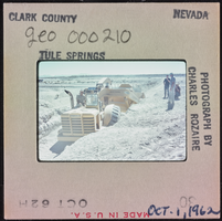 Photographic slide of a bulldozer at Tule Springs, Nevada, October 1, 1962