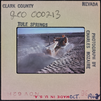 Photographic slide of a bulldozer at Tule Springs, Nevada, October 1962