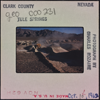 Photographic slide of a bulldozer, Tule Springs, Nevada, October 10, 1962