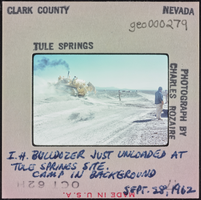 Photographic slide of a bulldozer, Tule Springs, Nevada, September 28, 1962