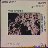 Photographic slide of rock, Tule Springs, Nevada, Janury 16, 1963