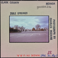 Photographic slide of a parking lot, Nevada, January 30, 1963
