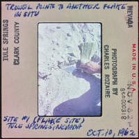 Photographic slide of flake site, Tule Springs, Nevada, October 10, 1962
