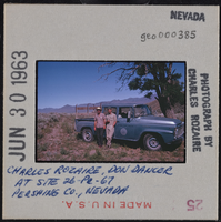Photographic slide of Charles Rozaire and Don Dancer in Pershing County, Nevada, circa 1950s-1960s