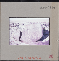 Photographic slide of rock art, circa 1963-1964