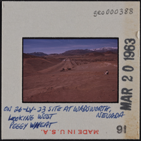Photographic slide of Peggy Wheat in Wadsworth, Nevada, circa early 1960s