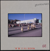 Photographic slide of Native Americans in a parade in Carson City, Nevada, October 31, 1963