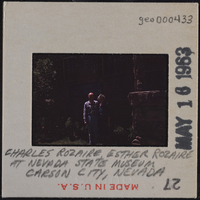 Photographic slide of Esther and Charles Rozaire in Carson City, Nevada, circa early 1960s