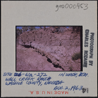 Photographic slide of a trench at Wall Creek Ranch, Nevada, August 2, 1963
