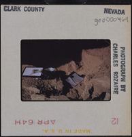 Photographic slide of excavation equipment, Clark County, Nevada, circa 1963-1964