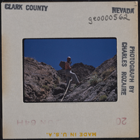 Photographic slide of a man near Pintwater Cave, Nevada, circa 1964