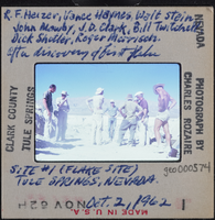 Photographic slide of group of men at Tule Springs, Nevada, October 2, 1962