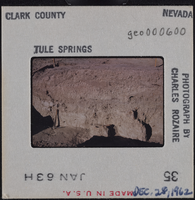 Photographic slide of a Tule Springs archaeological site, Nevada, December 28, 1962