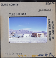 Photographic slide of a camp site at Tule Springs, Nevada, January 18, 1963