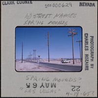 Photographic slide of an intersection, Las Vegas, Nevada, possibly April 18, 1965