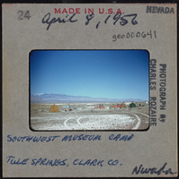 Photographic slide of the Southwest Museum Camp at Tule Springs, Nevada, April 8, 1956
