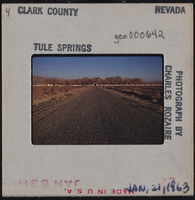 Photographic slide of a road at Tule Springs, Nevada, January 21, 1963