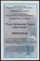 Tule Springs talk program and news clippings