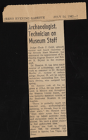 Nevada State Museum archaeology newspaper clippings