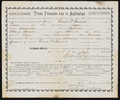 Marriage certificate of Helen and Frank Stewart and Tiza Stewart land patents