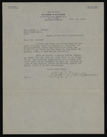Correspondence, F.R. McNamee to Sadie George