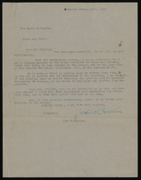 Correspondence, John F. Perkins to Sadie B. Clayton