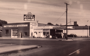 Knapp Motel wall and roof mounted signs, Elko, Nevada: photographic print
