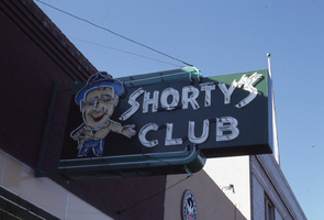 Shorty's Club flag mount wall sign, Elko, Nevada: photographic print