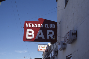 Nevada Club flag mount wall sign, Eureka, Nevada: photographic print