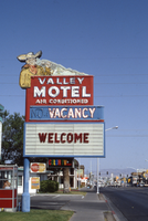Valley Motel flag mounted pylon and marquee signs, Las Vegas, Nevada: photographic print