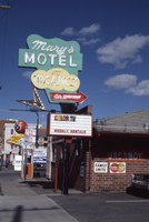 Mary's Motel flag mounted marquee sign, Reno, Nevada: photographic print