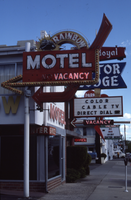 Rainbow Motel flag mounted pylon sign, Reno, Nevada: photographic print