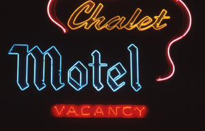 Chalet Motel mounted sign, Reno, Nevada: photographic print