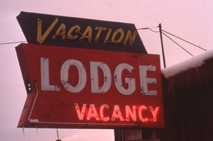 Vacation Lodge flag mounted wall sign, Reno, Nevada: photographic print