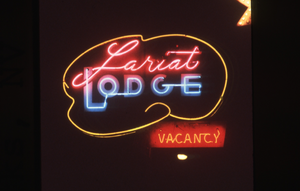 Lariot Lodge sign, Sparks, Nevada: photographic print