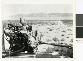 Photograph of a butane powered pump engine on the T & T Ranch, Nevada, circa 1958