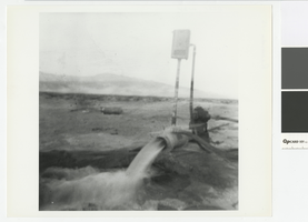 Photograph of water flowing from a pump, Hank Record Ranch, Nevada, 1979