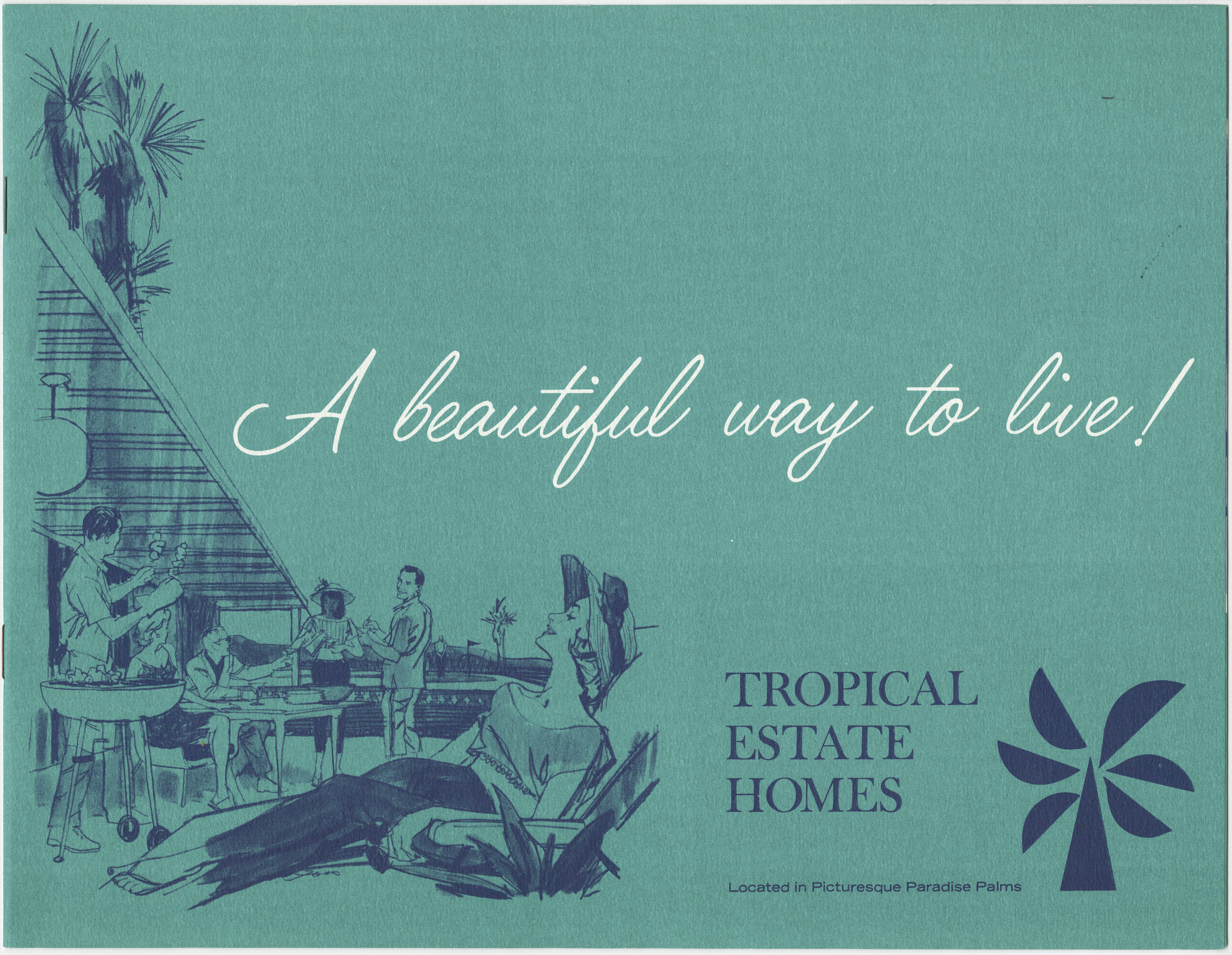 Brochure for Tropical Estate Homes in Paradise Palms development, Las Vegas, Nevada, page 1