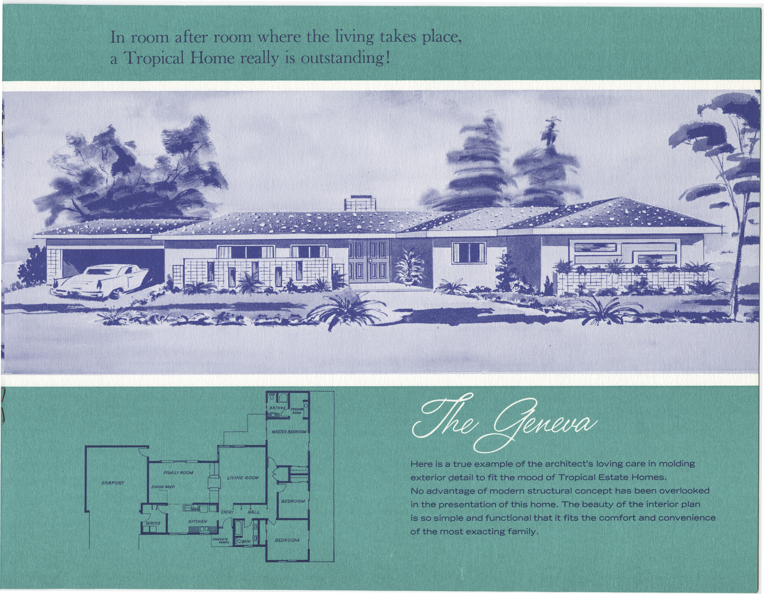 Brochure for Tropical Estate Homes in Paradise Palms development, Las Vegas, Nevada, page 5