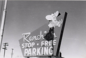 Ranch Inn double mounted pylon sign, Elko, Nevada: photographic print