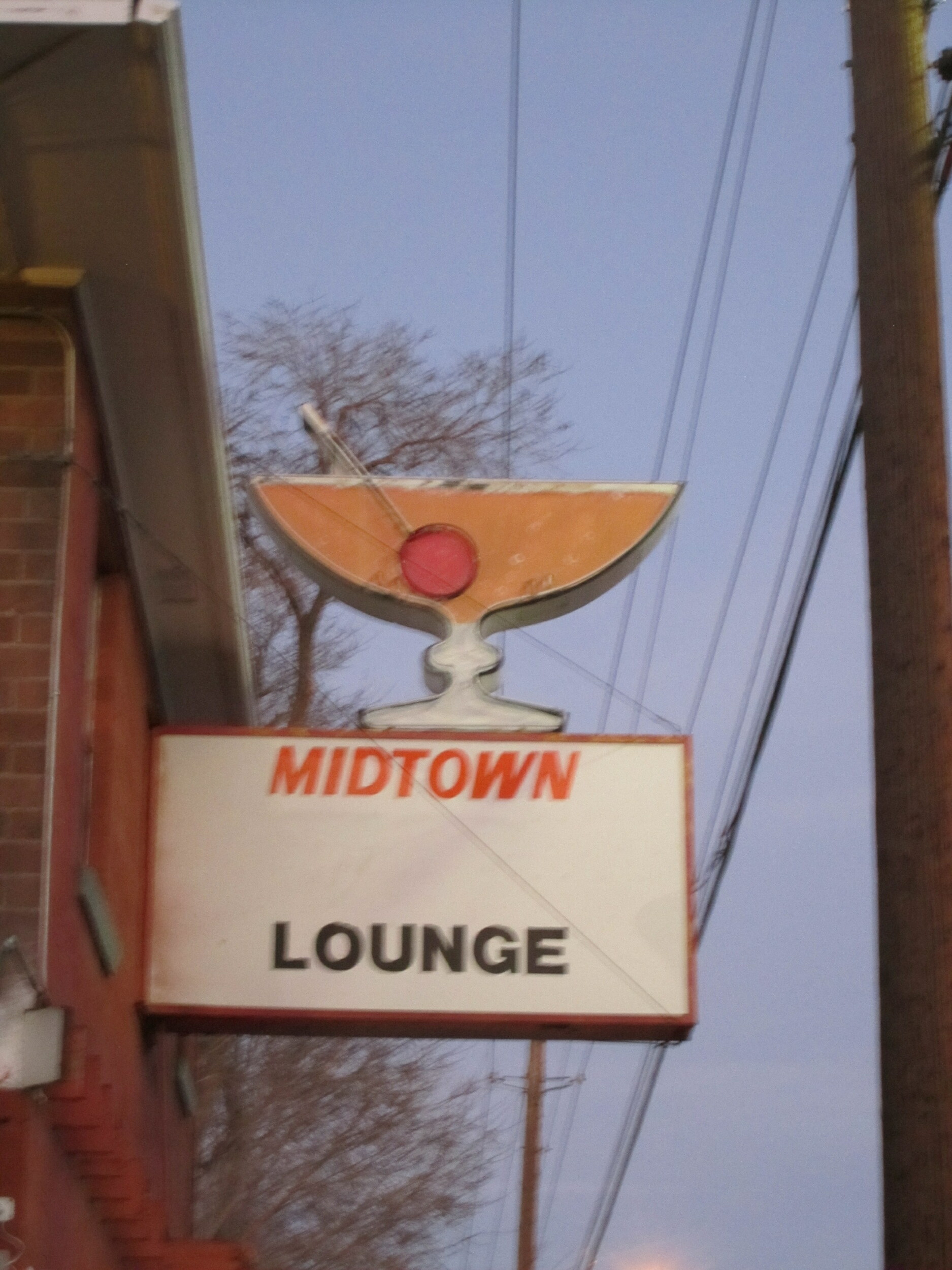 Midtown Lounge flag mounted wall sign, Reno, Nevada: photographic print