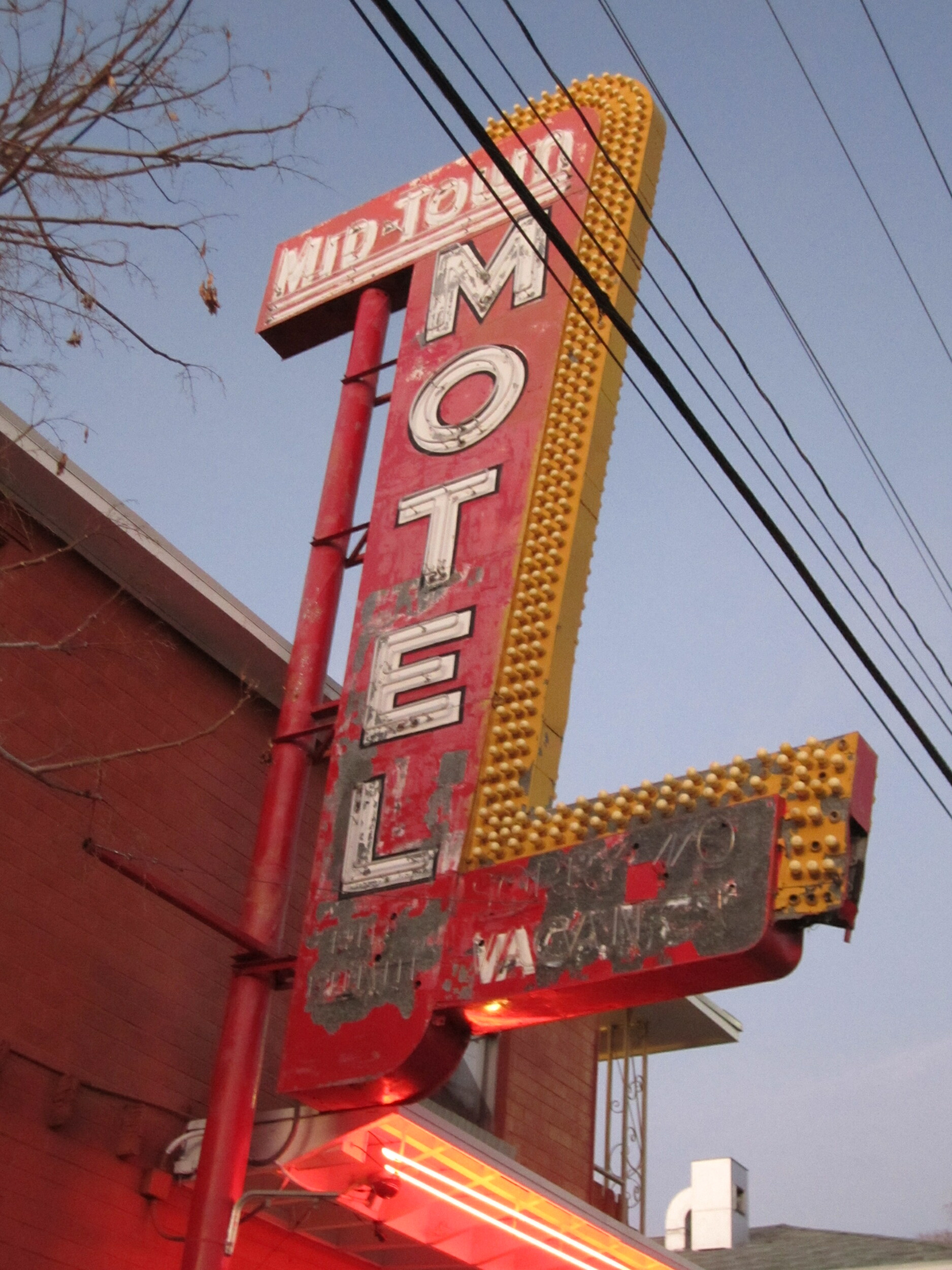 Midtown Motel flag mounted pylon sign, Reno, Nevada: photographic print