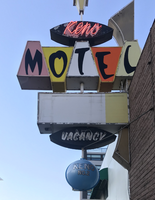 Keno Motel flag mounted wall sign, Reno, Nevada: photographic print